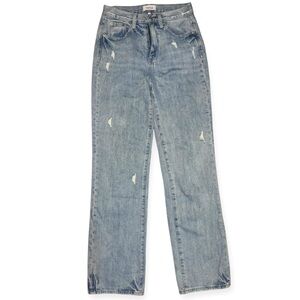 Pistola Women's 25 Presley High Rise Relaxed Rolled Distressed Jeans Light‎ Blue